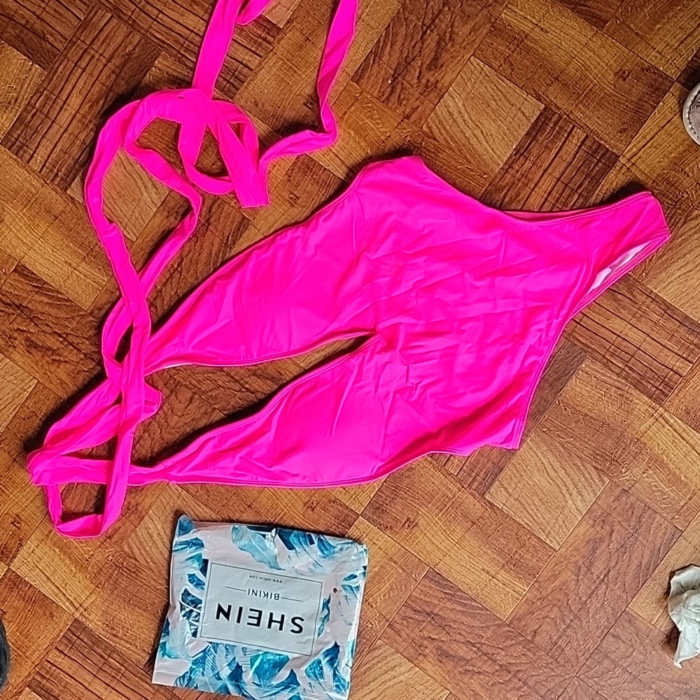 Shein Hot Pink Strappy One-piece